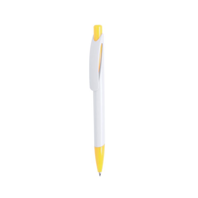 Penna a sfera bianca con inserti colorati - immagine 6