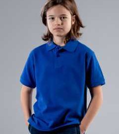 Polo da bambino unisex a maniche corte con 2 bottoni
