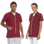 Casacca con zip unisex in microfibra bordeaux - immagine 2
