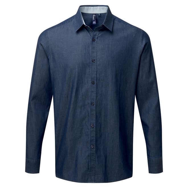 Camicia da uomo con interno colletto e polsini a contrasto - immagine 4
